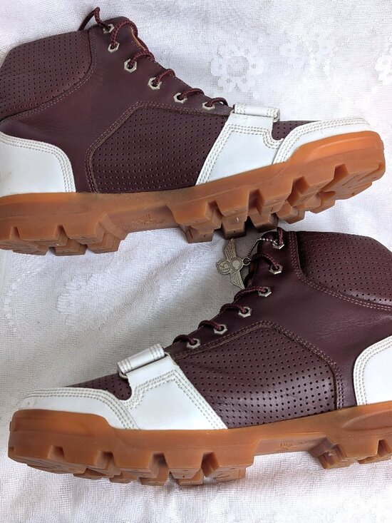 NEW Men\'s Creative Recreation Dio Burgundy White Leather Shoes Boots Size 12